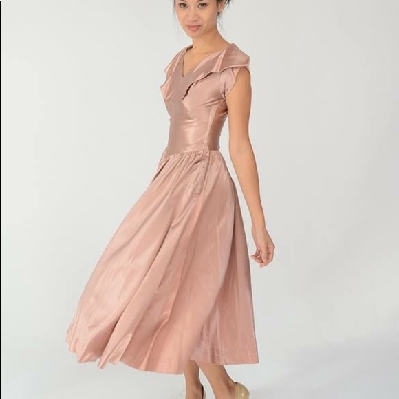 Vintage 1940s Dusty Pink Gown - Picture 1 of 11